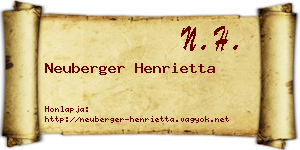 Neuberger Henrietta névjegykártya